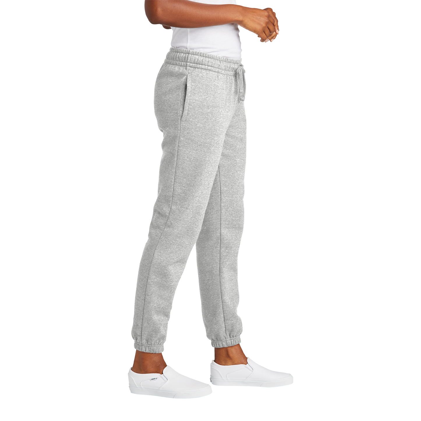 Be Bold Brand Classic Women's Fleece Light Heather Grey Embroidered Sweatpants