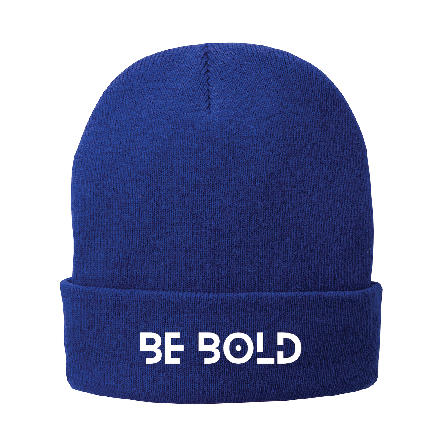 Embroidered Royal Beanie w/ White