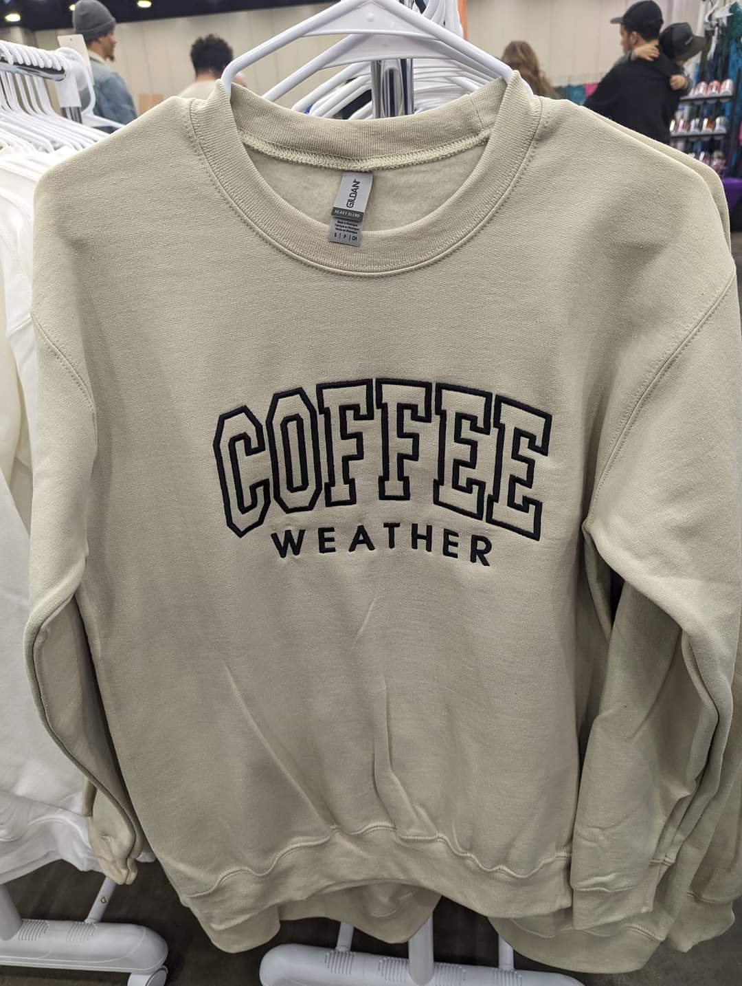 Embroidered Coffee Weather Sand Crewneck