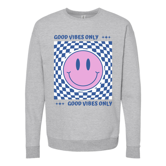 Good Vibes Only Smiley Face Crewneck