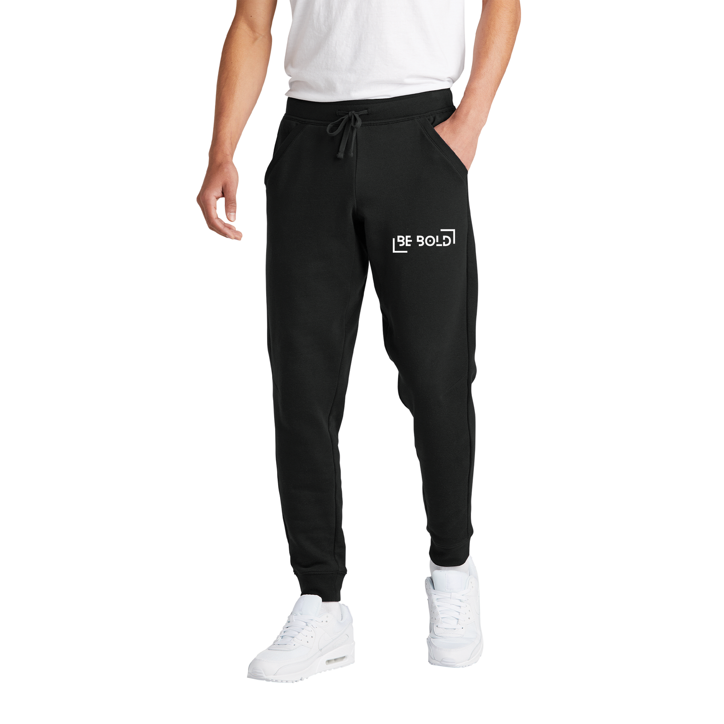 Classic True Black Fleece Embroidered Joggers