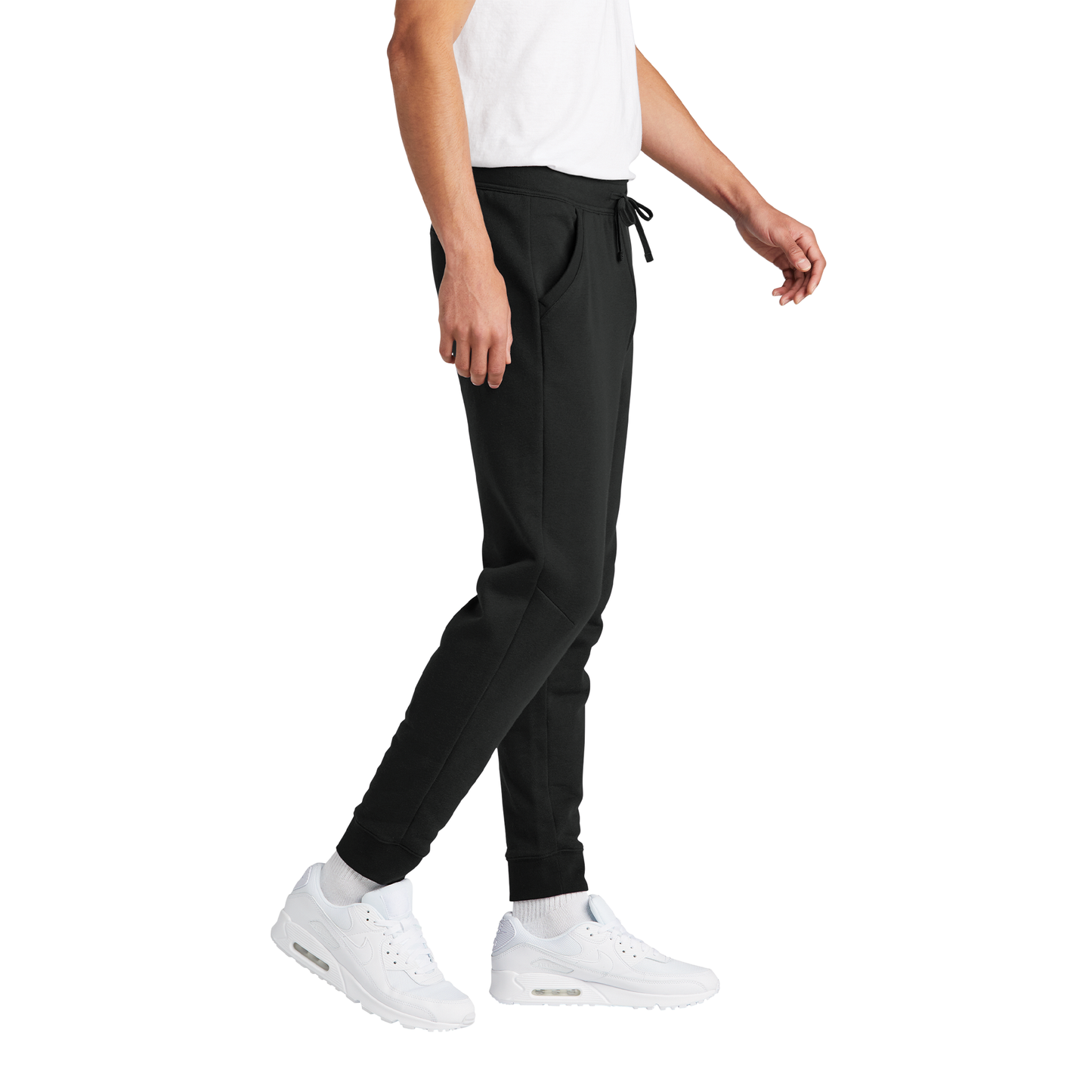 Classic True Black Fleece Embroidered Joggers