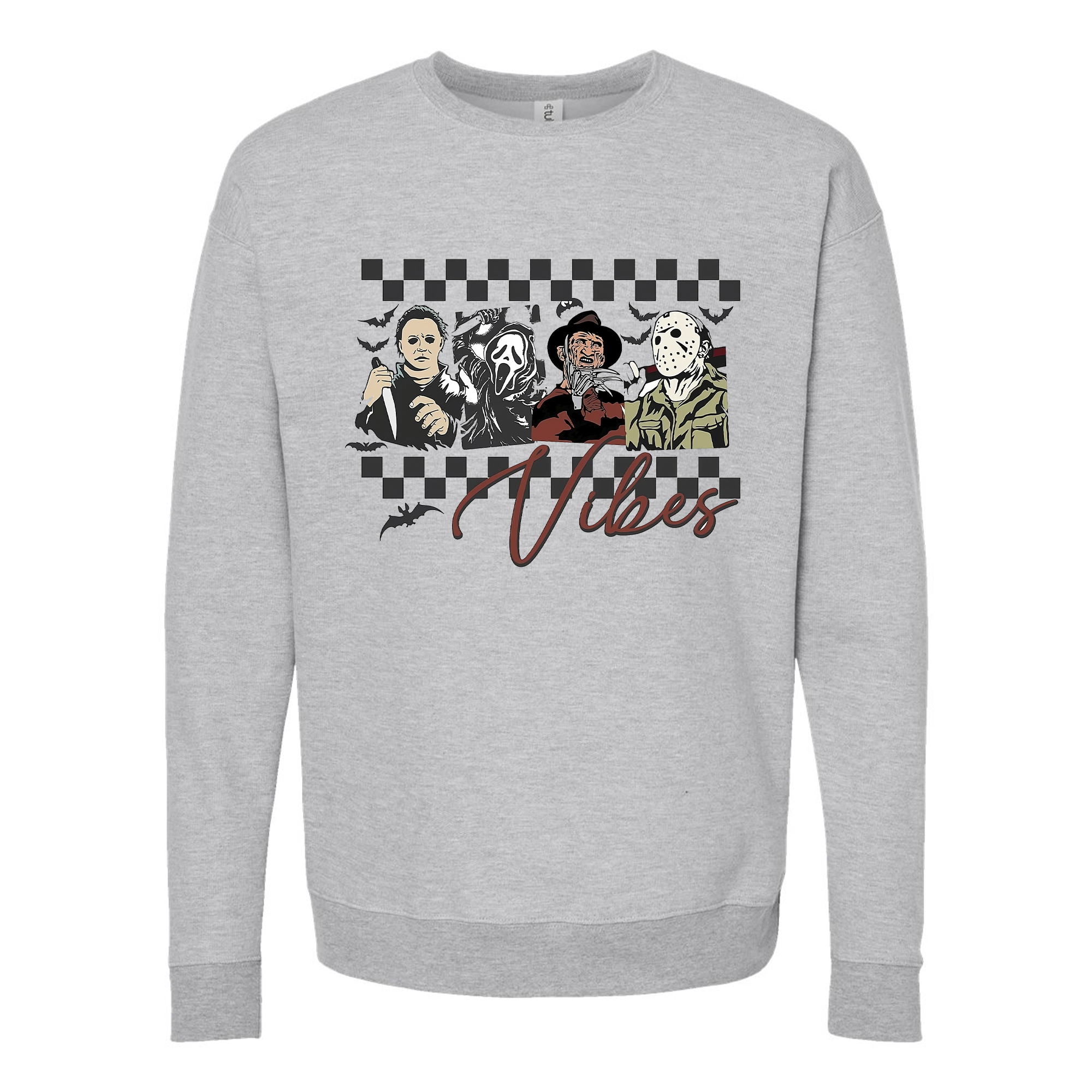 Halloween Vibes Grey Crewneck