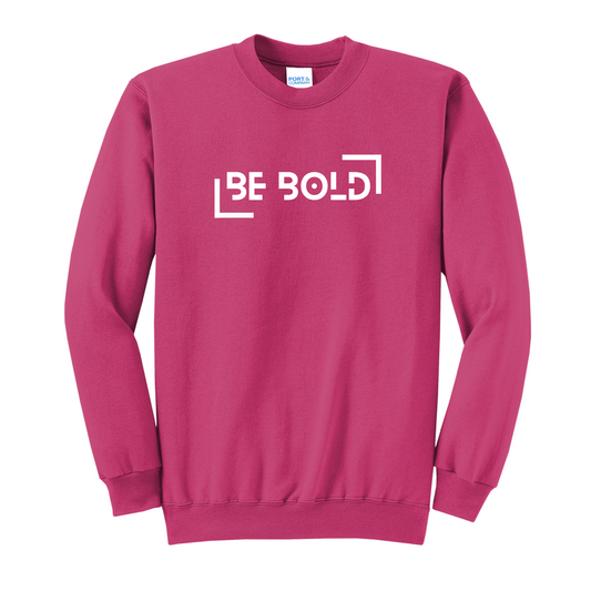 Be Bold Embroidered Sangria Crewneck w/ White